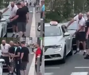 Tyson Fury le tira unas patadas a un taxi que se neg&oacute; a llevarlo | VIDEO