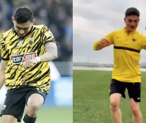 Orbel&iacute;n Pineda: AEK Atenas crea un challenge para imitar el baile del Maguito