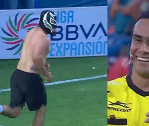 "Rey Mysterio" invade partido del Tepatitl&aacute;n y abandona el estadio saltando una barda (VIDEO)
