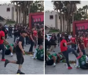 VIDEO: Encapuchado de Tijuana patea en la cara aficionado de Le&oacute;n y redes piden castigo a Liga MX