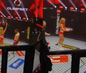 Luchador iran&iacute; de MMA propina patada a edec&aacute;n arriba del oct&aacute;gono (VIDEO)