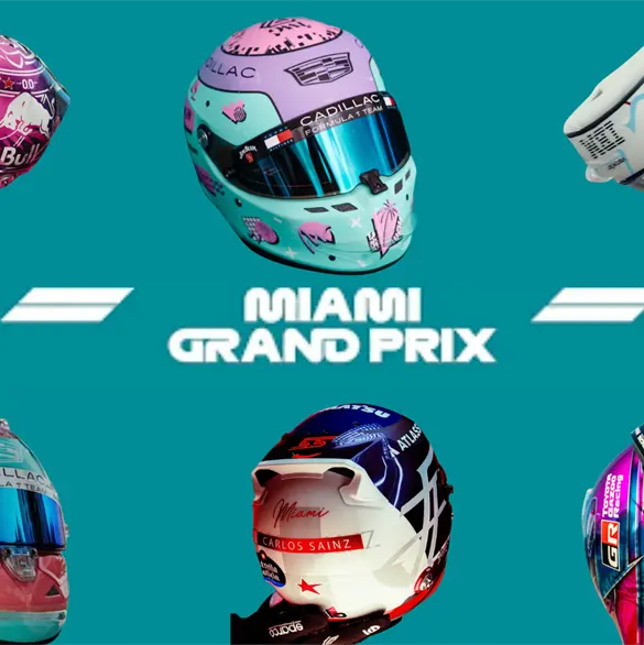 Los cascos más llamativos del GP de Miami 2026 Los cascos más llamativos del GP de Miami 2026