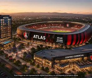 Atlas prepara estadio de 30 mil personas con hotel y centro comercial