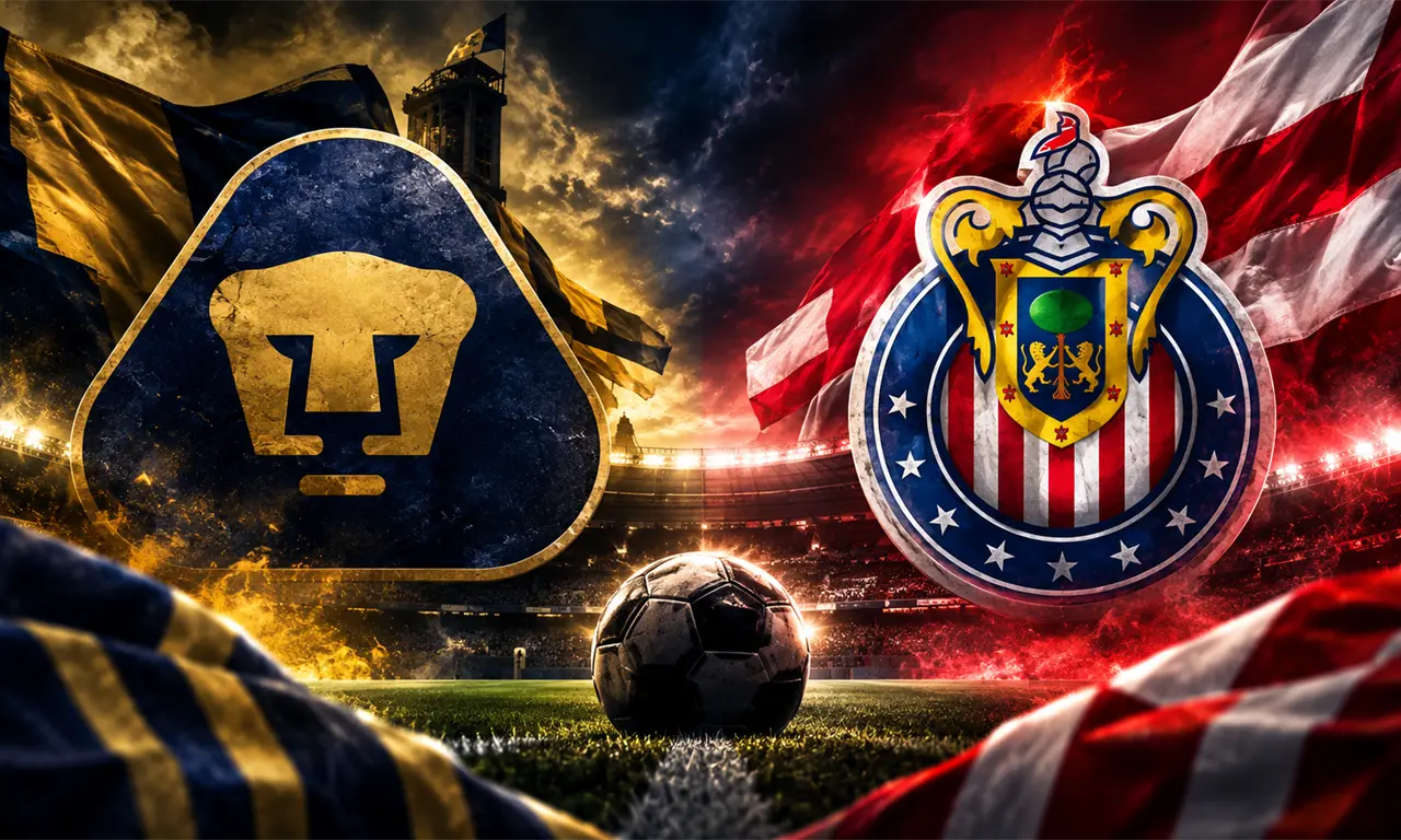  Chivas recibe a Pumas en el Estadio Akron, transmisión exclusiva por Amazon Prime Video. 