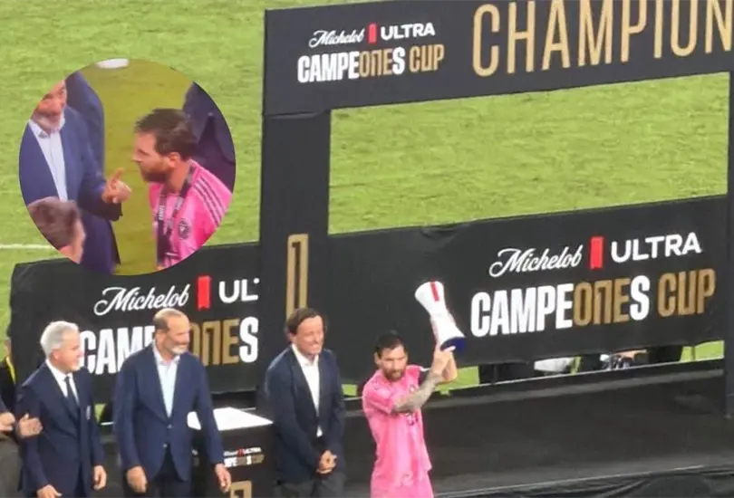 Messi terminó caliente en la Campeones Cup Messi terminó caliente en la Campeones Cup
