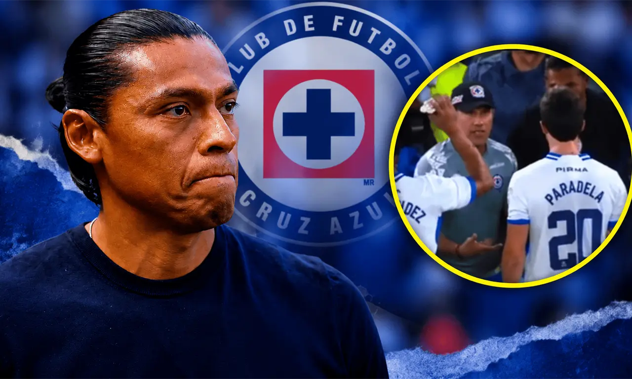  Una escena durante el partido ante Monterrey generó cuestionamientos sobre el papel de Joel Huiqui en el banquillo de Cruz Azul. 