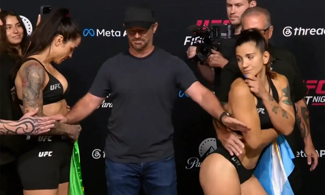  Norma Dumont y Ailín Pérez protagonizaron un polémico momento durante el pesaje de UFC Vegas 121. 