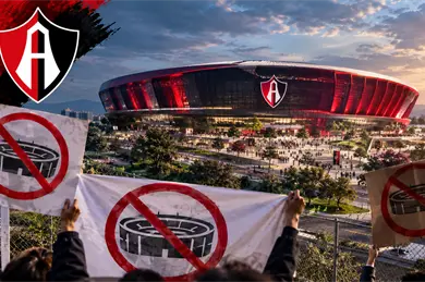 ¡Ni lo presentan y ya hay pleito! Vecinos rechazan estadio del Atlas ¡Ni lo presentan y ya hay pleito! Vecinos rechazan estadio del Atlas