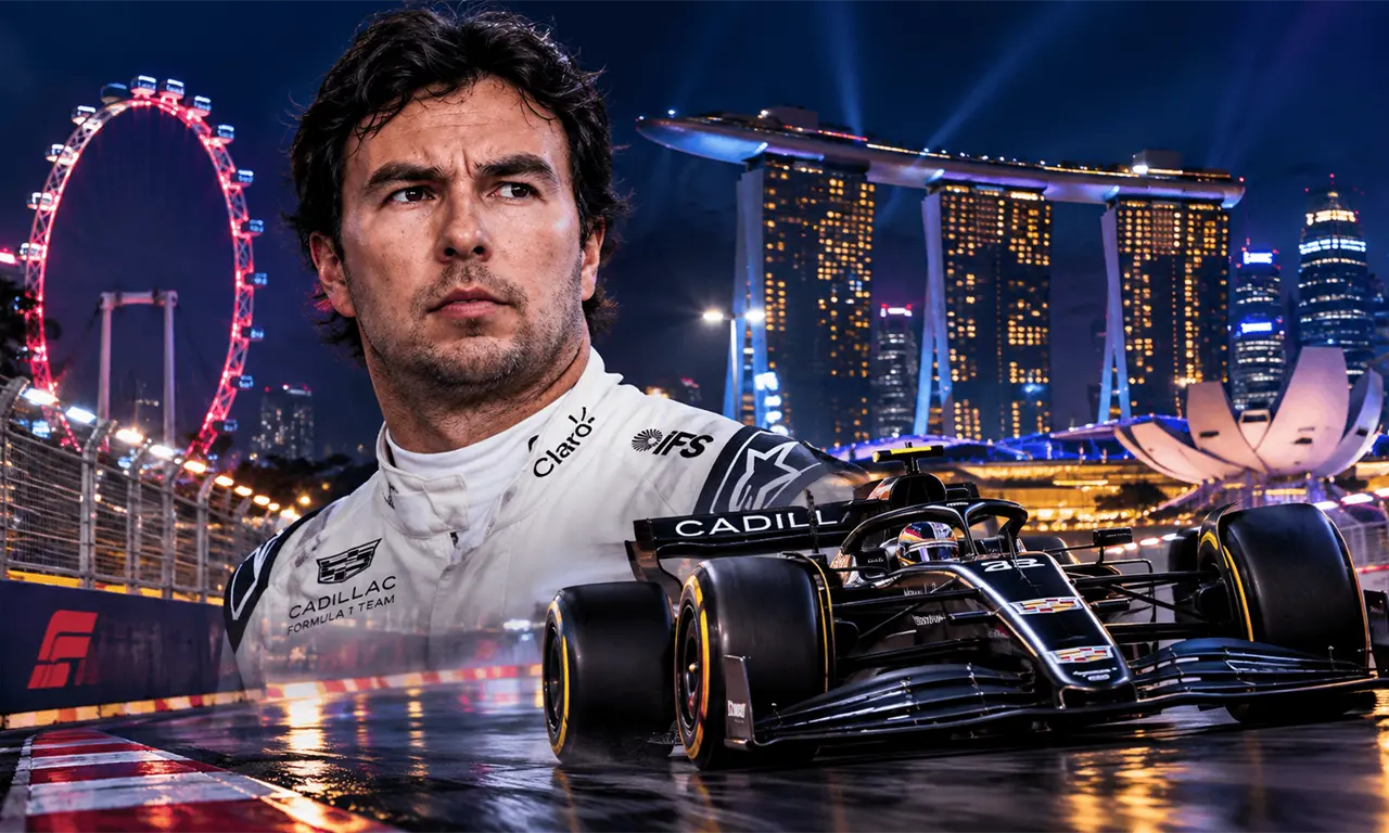  Checo Pérez terminó en la posición 17 del Gran Premio de Singapur 2026 con Cadillac. 