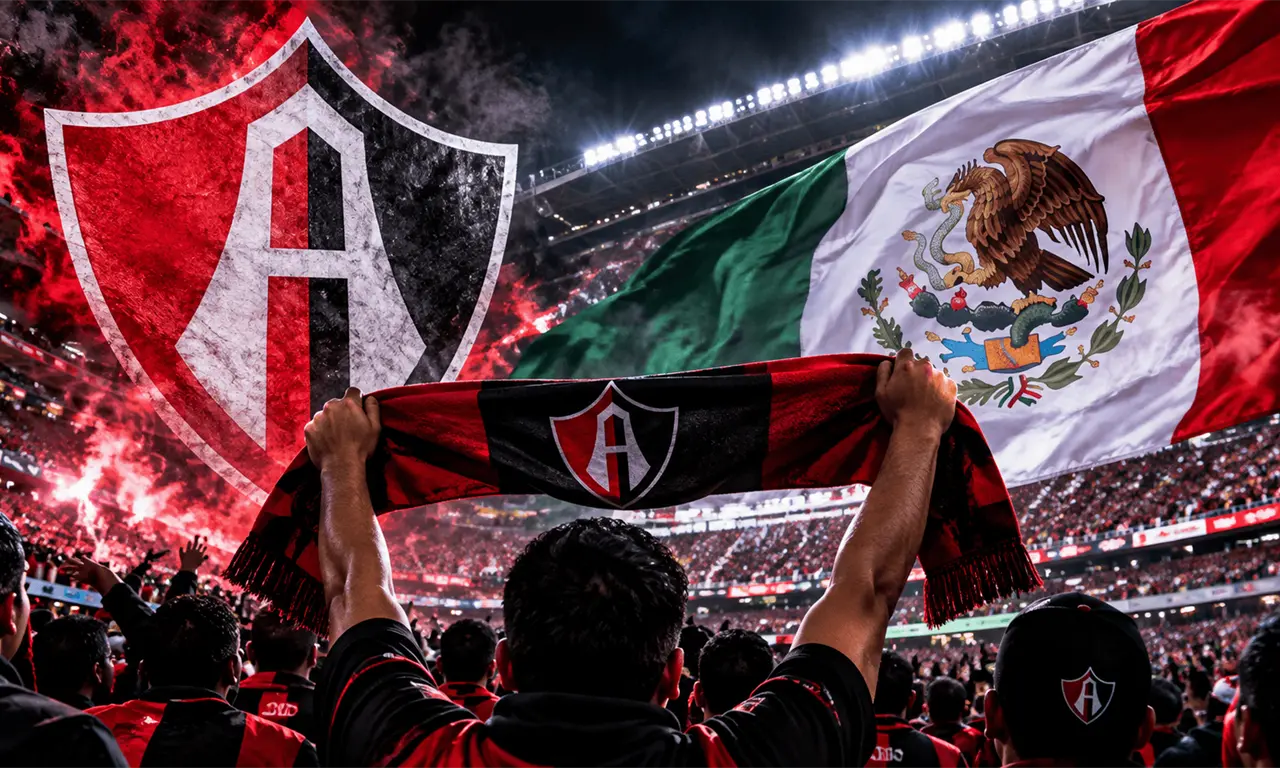  Aficionados del Atlas lanzaron cánticos durante el Himno Nacional previo al partido contra Necaxa en el Estadio Victoria 
