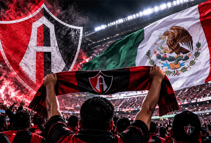 Aficionados del Atlas lanzaron c&aacute;nticos durante el Himno Nacional previo al partido contra Necaxa en el Estadio Victoria