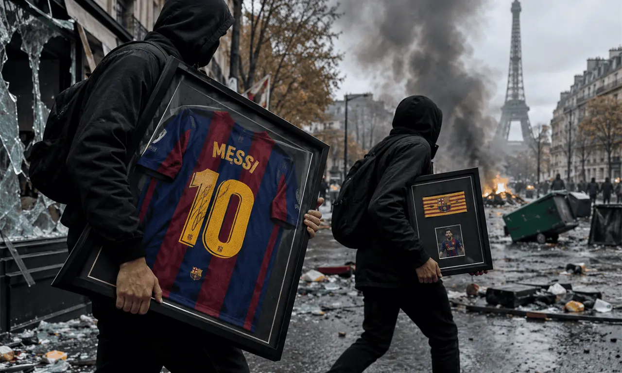  Aprovechan protestas en París para robar memorabilia de Messi. 