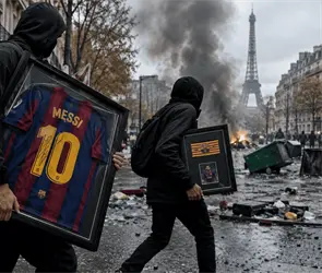 &iexcl;Incre&iacute;ble! Roban jersey y brazalete de Messi en protestas de Par&iacute;s (VIDEO)