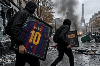 &iexcl;Incre&iacute;ble! Roban jersey y brazalete de Messi en protestas de Par&iacute;s (VIDEO)