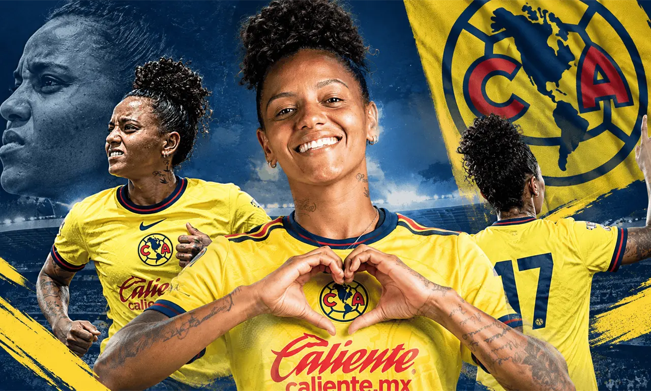  Geyse, futbolista del América Femenil. 