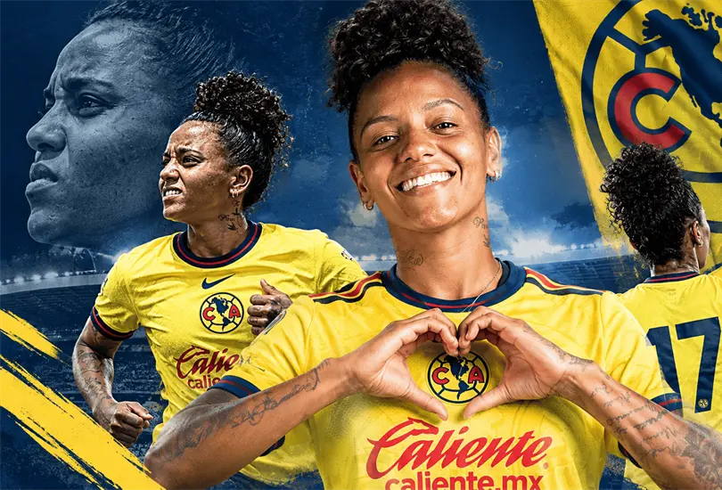 Geyse, futbolista del Am&eacute;rica Femenil.