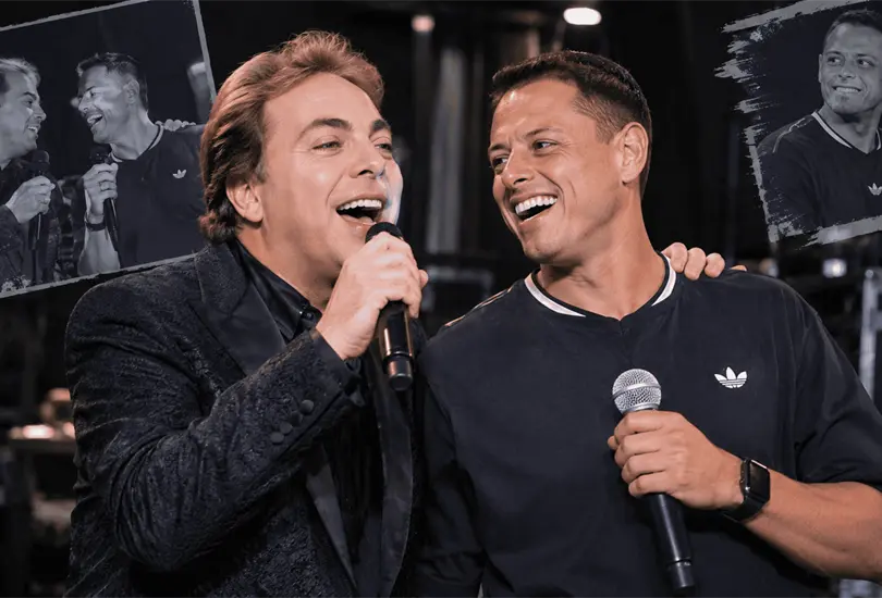Encuentro entre Chicharito y Cristian Castro. Encuentro entre Chicharito y Cristian Castro.