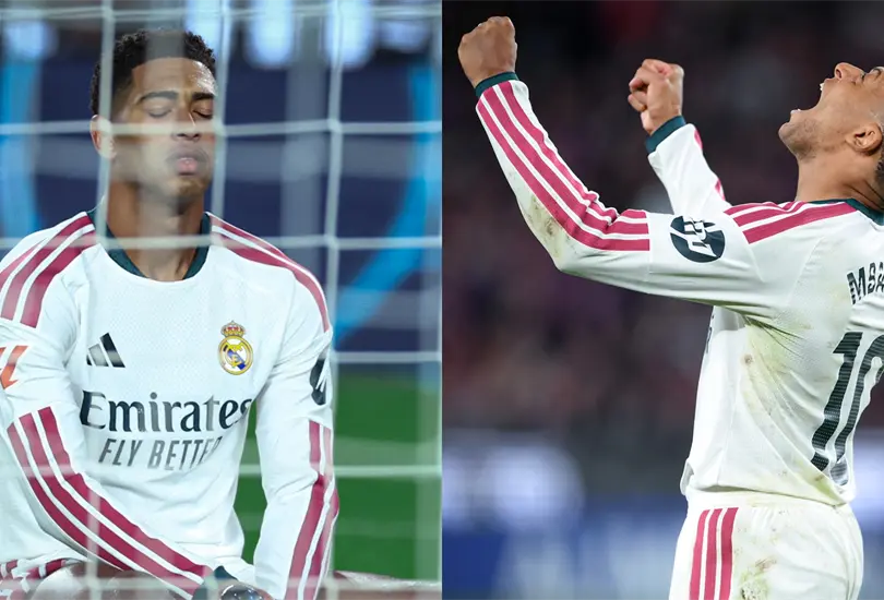 Jude Bellingham y Kylian Mbapp&eacute; en el Barcelona vs Real Madrid.