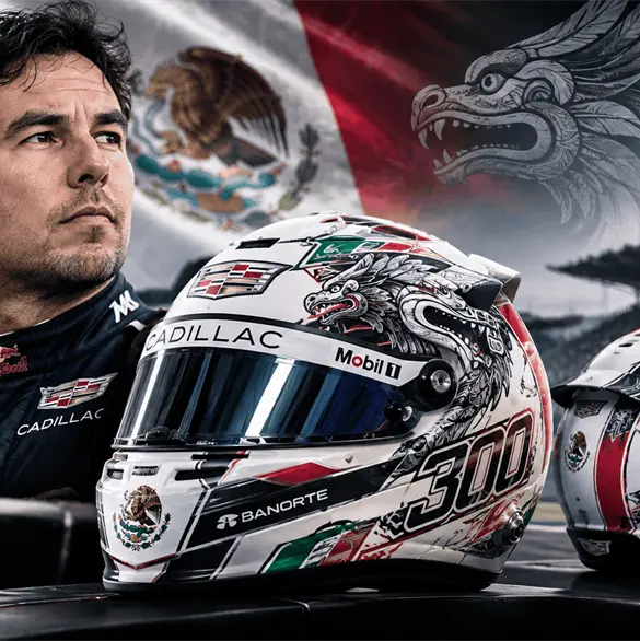 Checo P&eacute;rez estrenar&aacute; casco en M&eacute;xico: qu&eacute; significa el dise&ntilde;o para sus 300 carreras