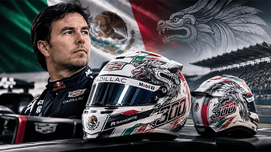 Checo P&eacute;rez estrenar&aacute; casco en M&eacute;xico: qu&eacute; significa el dise&ntilde;o para sus 300 carreras