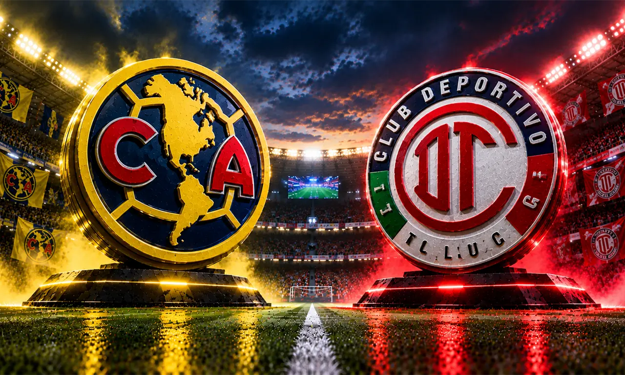  América recibe a Toluca en el Estadio Banorte durante la Jornada 15 del Apertura 2026 de la Liga MX. 